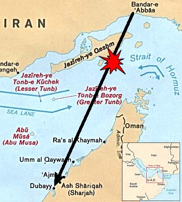 Die Straße von Hormus im Persischen Golf