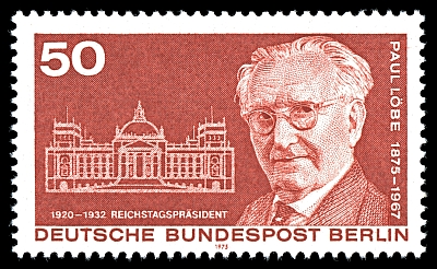 Briefmarke mit dem Motiv von Paul Löbe