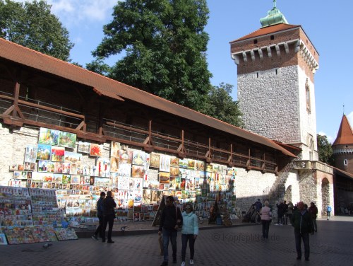 Florianstor und Stadtmauer von Krakau